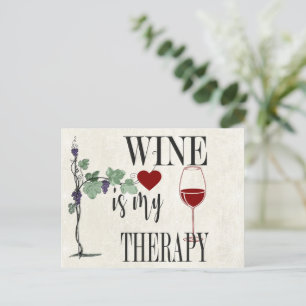 Wein ist meine Therapie Postkarte