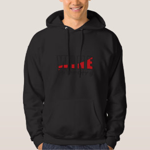 Wein ist poetische schwarze Kontur Hoodie
