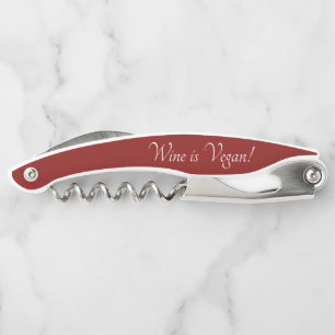 Wein ist Vegan Geschenk Funny Corkschraube Kellnermesser