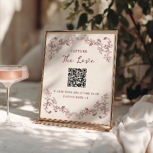 Wein Jahrgang Chinoiserie Teile die Liebe QR-Code Poster