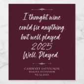 Wein kann bis 2020 alles reparieren | Trinken von Weinetikett (Einzelnes Label)