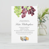 Wein & Käse Bridal Dusche 12x18 Einladung (Stehend Vorderseite)