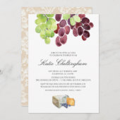 Wein & Käse Bridal Dusche 12x18 Einladung (Vorne/Hinten)
