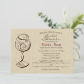 Wein & Käse Bridal Dusche Einladung (Stehend Vorderseite)