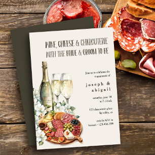 Wein-Käse-Charcuterie-Paar-Verlobungsparty Einladung