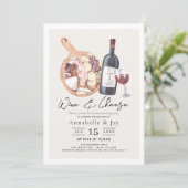 Wein & Käse Charcuterie Party Einladung (Stehend Vorderseite)