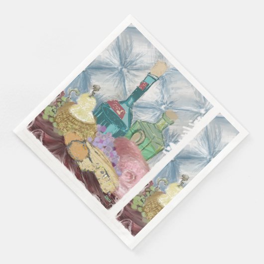 Wein & Käse Charcuterie Serviette (Ecke)