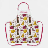 Wein & Käse-Degustation Print, Schürze für den eig (Vorderseite)