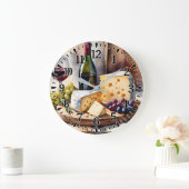 Wein & Käse Große Wanduhr (Zuhause)