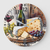 Wein & Käse Große Wanduhr (Vorderseite)