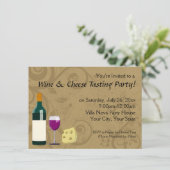 Wein & Käse Party Einladungen (Stehend Vorderseite)