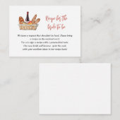 Wein & Käse Rezept Brautparty Begleitkarte (Vorne/Hinten)