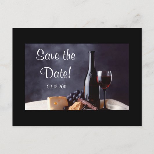 Wein_Käse Save the Date! Ankündigungspostkarte (Vorderseite)
