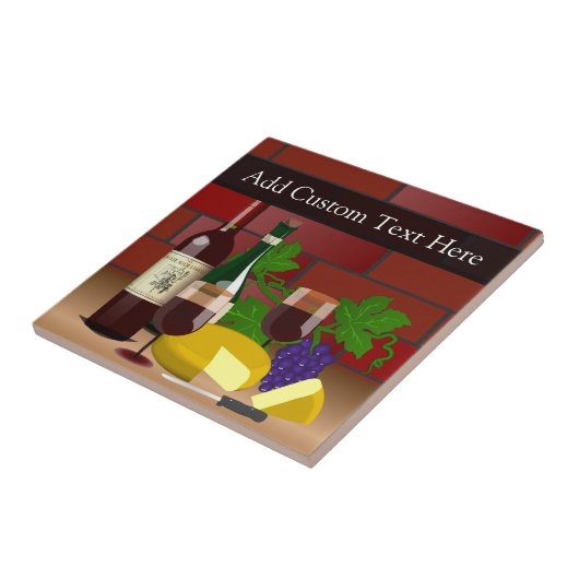 Wein-Käse-Tabellen-Szene Fliese (Seite)