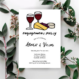 Wein & Käse Verkostung Engagement Party CUSTOM Einladung