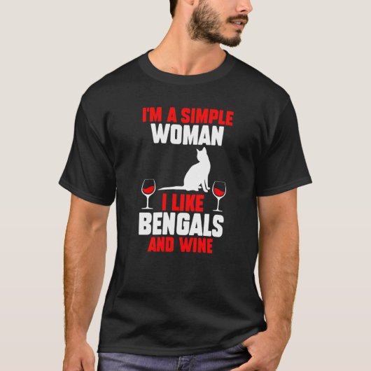 Wein Katze Bengale T-Shirt (Vorderseite)