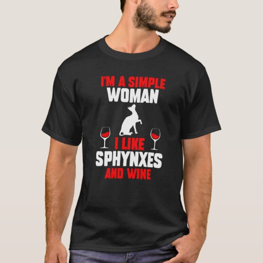 Wein Katze Sphynx T-Shirt (Vorderseite)