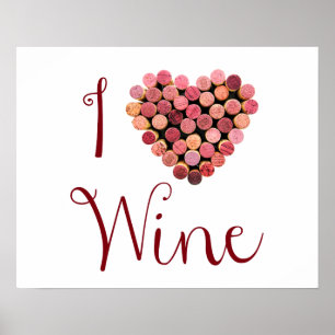 Wein Korken Herz Poster