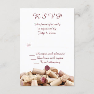 Wein Korken Hochzeit RSVP Karte