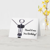 Wein-Korkenzieher-alles- Gute zum GeburtstagParty Karte (Gelbe Blume)