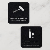 Wein-Korkenzieher-Flaschenkleber Quadratische Visitenkarte (Vorne/Hinten)