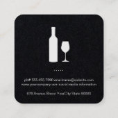 Wein-Korkenzieher-Flaschenkleber Quadratische Visitenkarte (Rückseite)