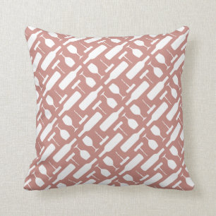 Wein-Korkenzieher-Glasmuster-Terrakotta Kissen