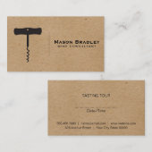 Wein | Korkenzieher (natürlich) Visitenkarte (Vorne/Hinten)