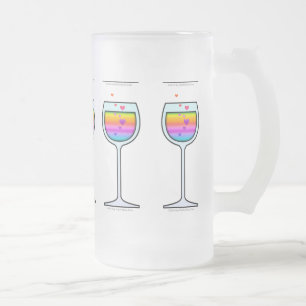 WEIN KUNST EISBEMALTER HUMPEN MATTGLAS BIERGLAS