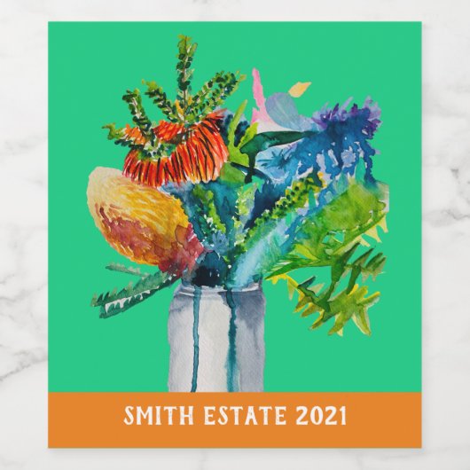 Wein-Label der australischen Flora Weinetikett (Einzelnes Label)