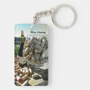 Wein Land Rectangle Schlüsselanhänger! Schlüsselanhänger