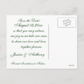 Wein-Liebe Save the Date Ankündigungspostkarte (Rückseite)