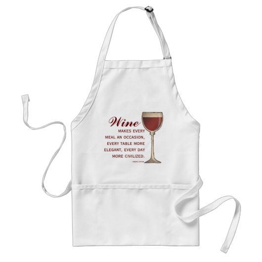 Wein-Liebhaber-elegantes Weinglas Rot mit Zitat Schürze (Vorne)