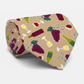 Wein-Liebhaber-Muster Krawatte (Gerollt)