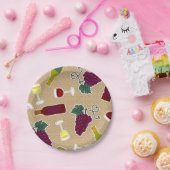 Wein-Liebhaber-Muster Pappteller (Party)