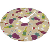 Wein-Liebhaber-Muster Polyester Weihnachtsbaumdecke (Schrägansicht)