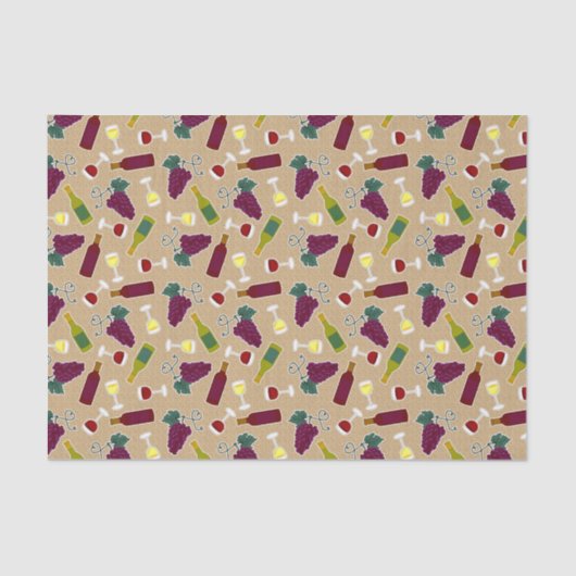 Wein-Liebhaber-Muster Seidenpapier (Vorderseite)