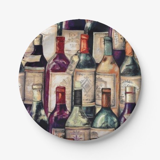 Wein-Liebhaber-Pappteller Pappteller (Vorderseite)