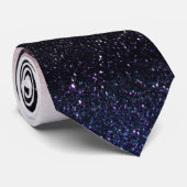 Wein Lila und Marine-Blau-Imitat-Glitzer-Steigung Krawatte (Gerollt)