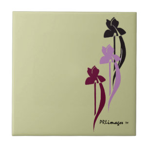 Wein, lila und schwarze Iris-Fliese Fliese