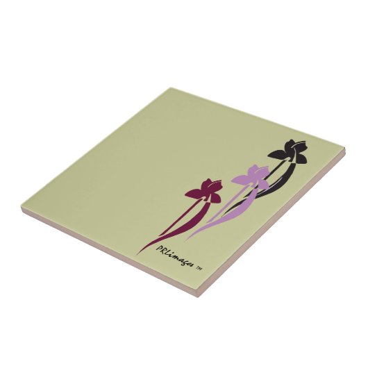 Wein, lila und schwarze Iris-Fliese Fliese (Seite)