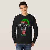 Wein Lover Elf Matching Familie Weihnachtsgeschenk T-Shirt (Vorne ganz)
