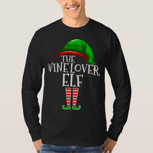 Wein Lover Elf Matching Familie Weihnachtsgeschenk T-Shirt (Vorderseite)
