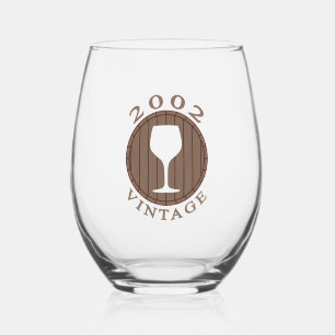 Wein Lover Geburtstag 2002 Vintag Weinglas Ohne Stiel
