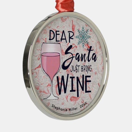 Wein Lover Ornament - Individuelle Name Weihnachte (Rechts)
