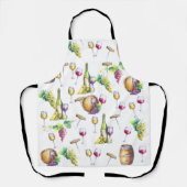 Wein Lover Weinkeller Weißes rotes Muster Schürze (Vorderseite)