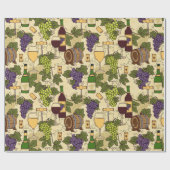 Wein Lover Weintrauben Gemustert Geschenkpapier (Flach)