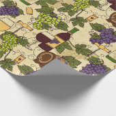 Wein Lover Weintrauben Gemustert Geschenkpapier (Ecke)