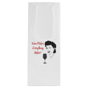 Wein macht alles besser Geschenktüte Für Weinflaschen