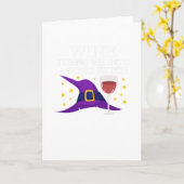 Wein macht mich zu eine gute Hexe glückliches Karte (Gelbe Blume)